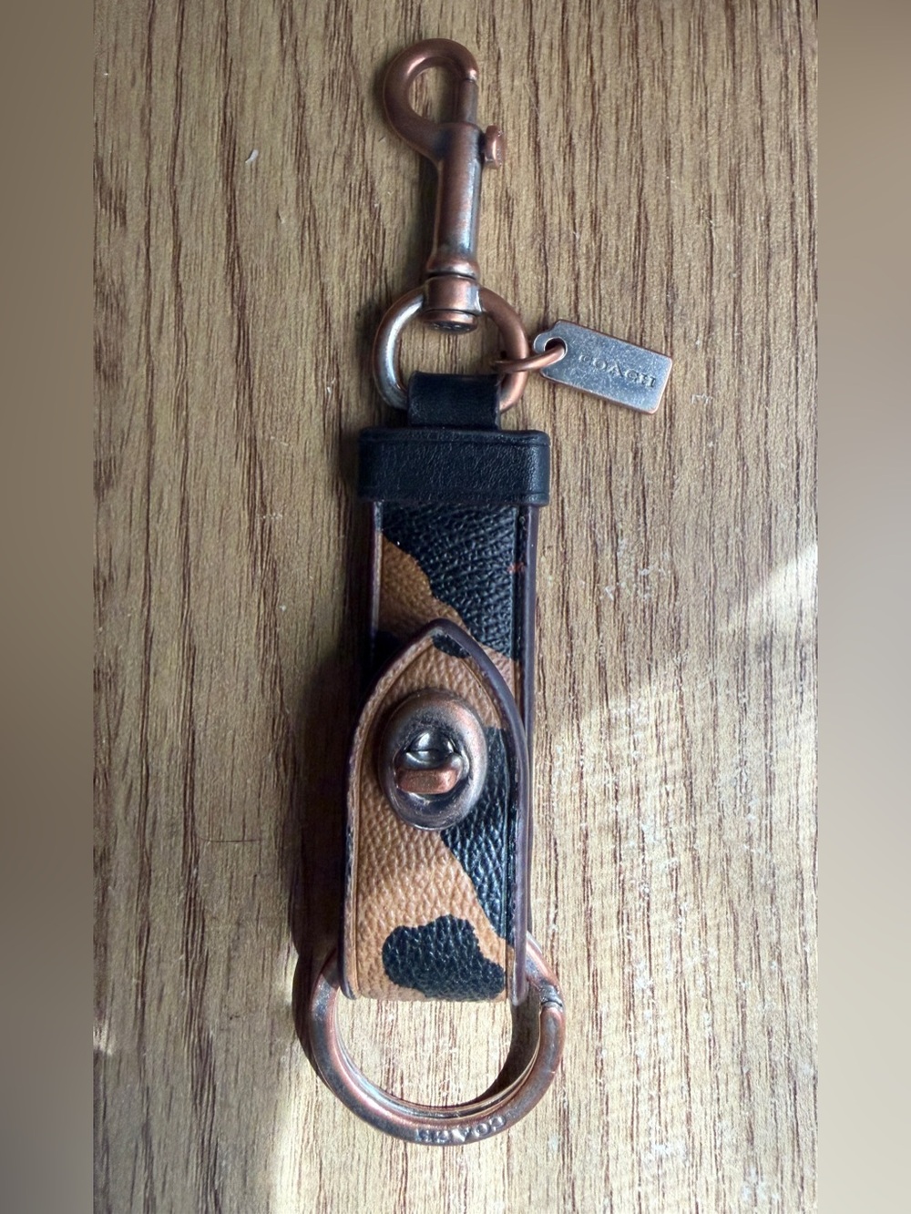COACH Ocelot Leopard Key Fob